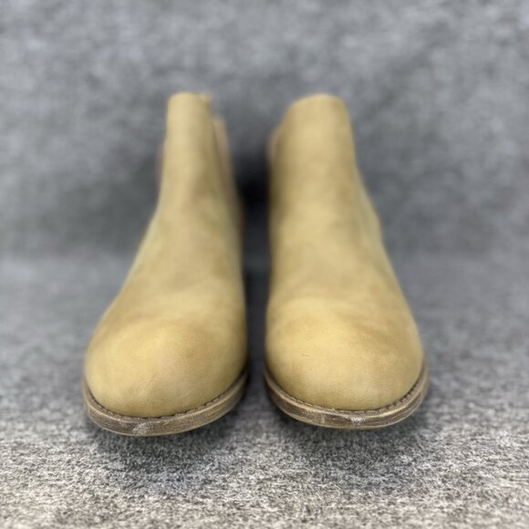 ✅Vepose New York Boots Womens 9.5 Beige Leather Perforated Pull On Ankle Booties - Picture 5 of 10